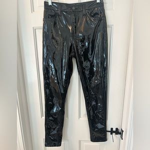 Topshop Black Vinyl Pant